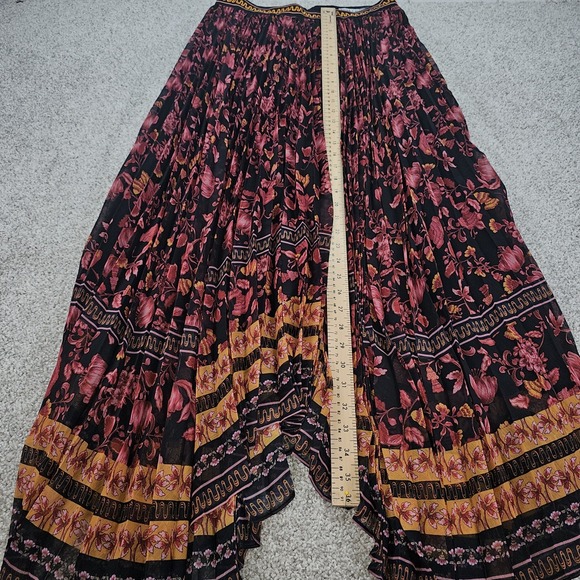 ALICE AND OLIVIA KATZ SUNBURST PLEATED Boho MAXI SKIRT Size 6 - Picture 7 of 9